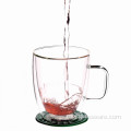 Taza de vidrio borosilicato con soporte